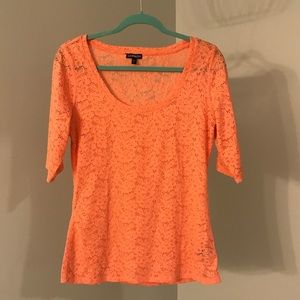 Express Lace 3/4 Sleeve Top